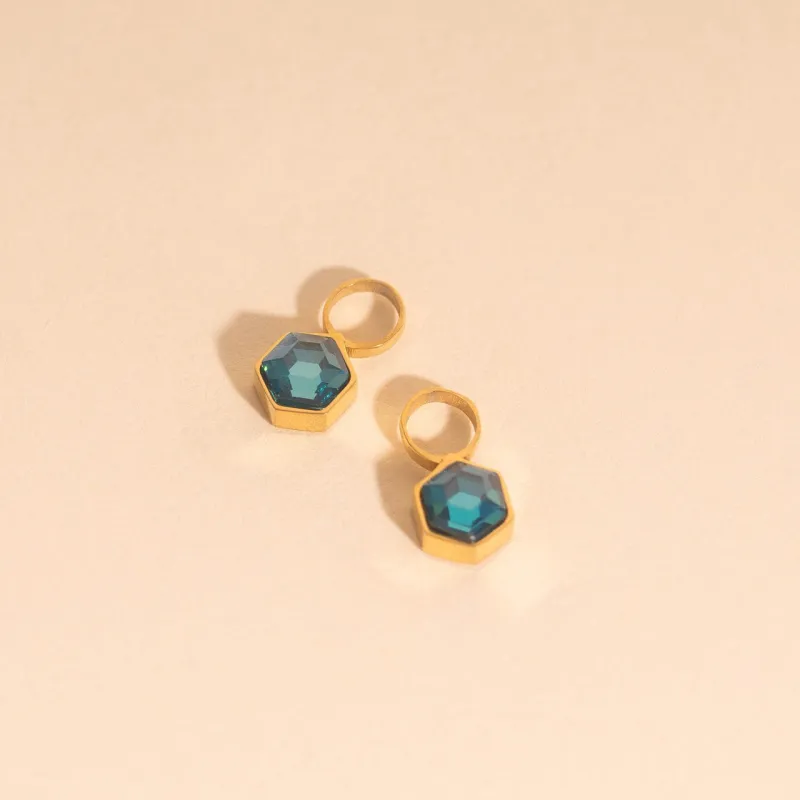 March Birthstone Huggie Hoop Charms sold by Modcloth