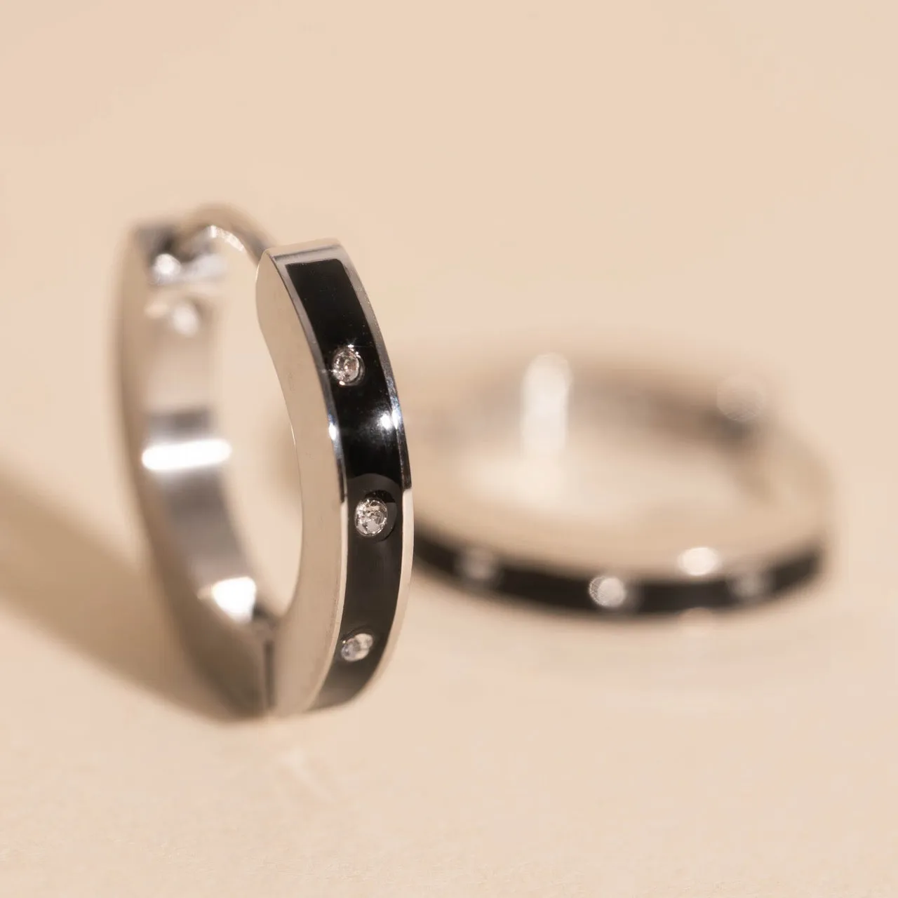 Enamel Crystal Huggie Hoop Earrings sold by Modcloth product image thumbnail 2