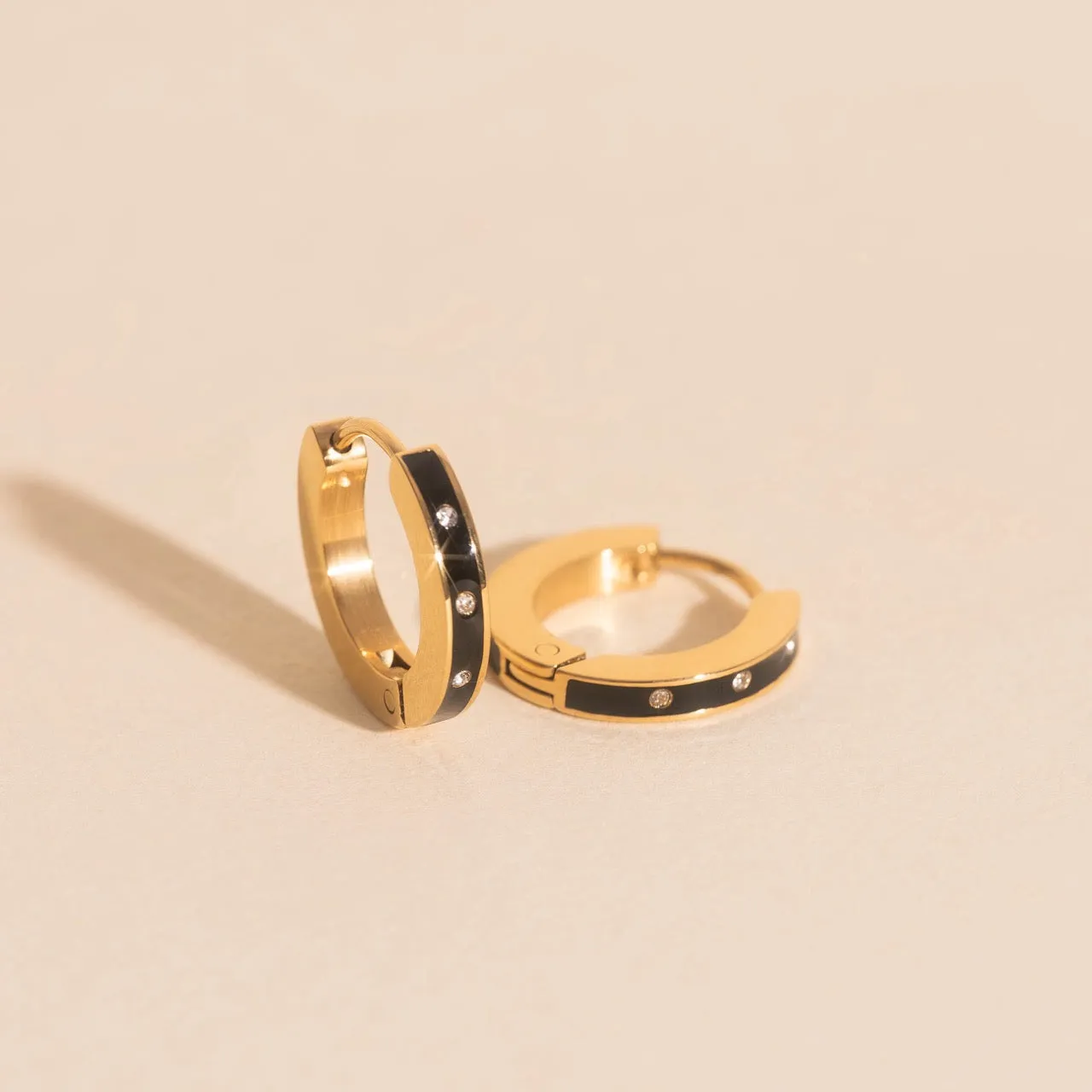Enamel Crystal Huggie Hoop Earrings sold by Modcloth product image thumbnail 3