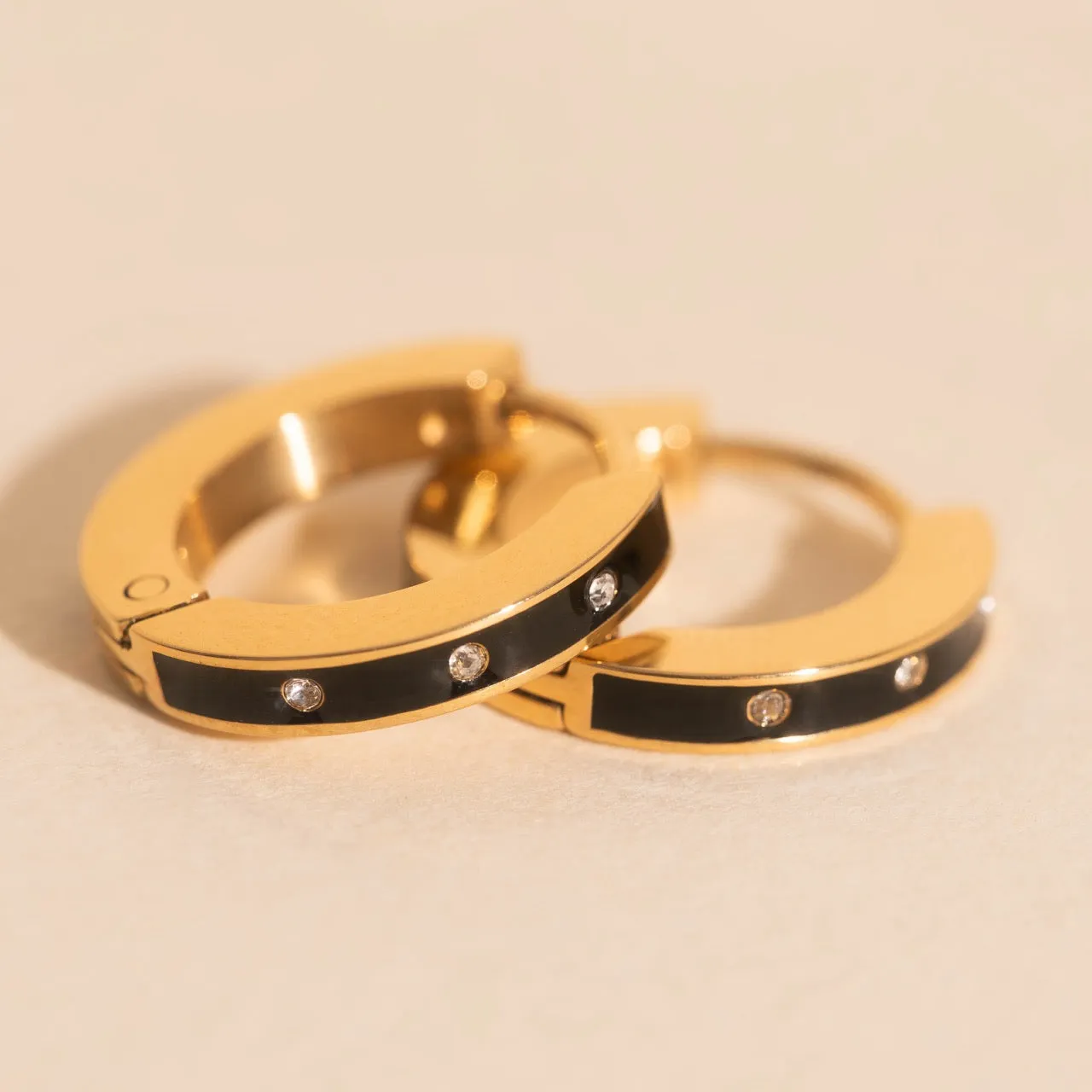 Enamel Crystal Huggie Hoop Earrings sold by Modcloth product image thumbnail 4