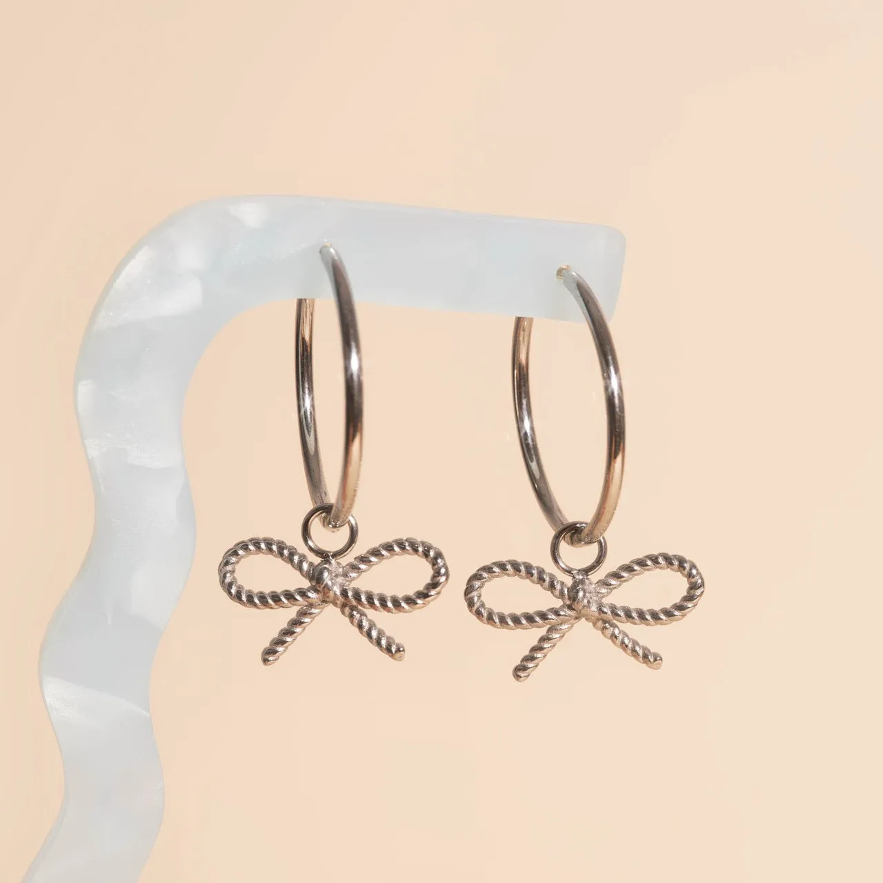 Rope Bow Huggie Hoop Charms sold by Modcloth product image thumbnail 2