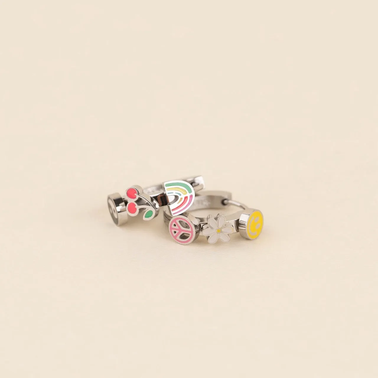 Groovy 3D Huggie Hoop Earrings sold by Modcloth product image thumbnail 5