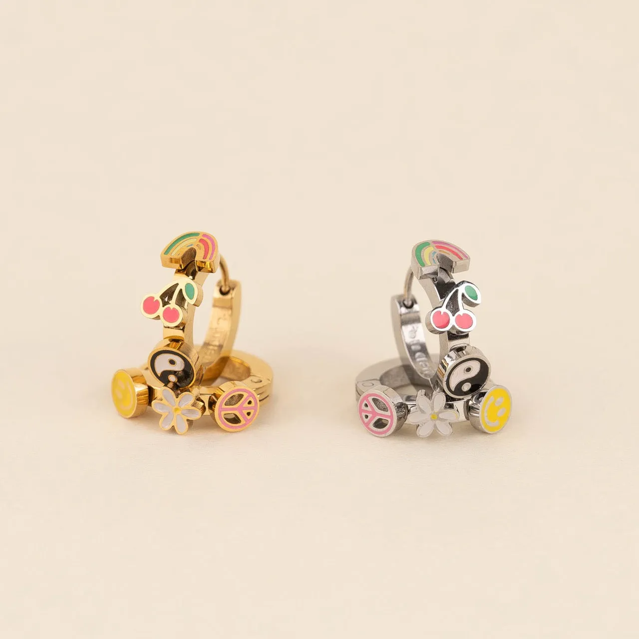 Groovy 3D Huggie Hoop Earrings sold by Modcloth product image thumbnail 3