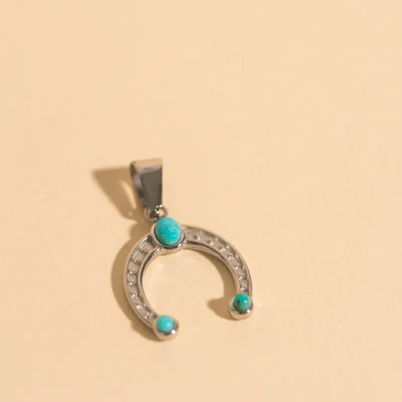 Turquoise Horseshoe Necklace Charm sold by Modcloth