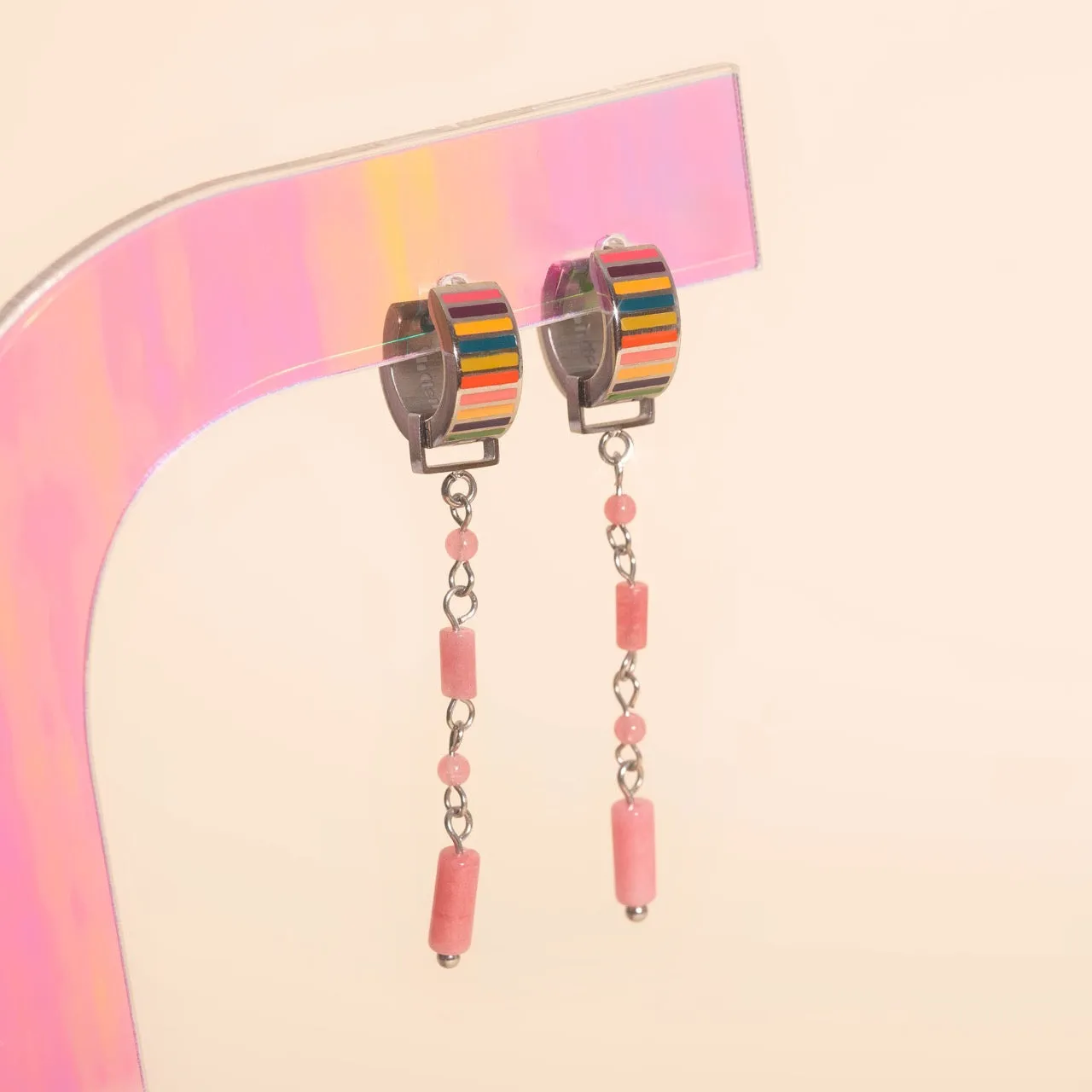 Pink Minnow Super Chunky Huggie Hoop Charms sold by Modcloth product image thumbnail 2