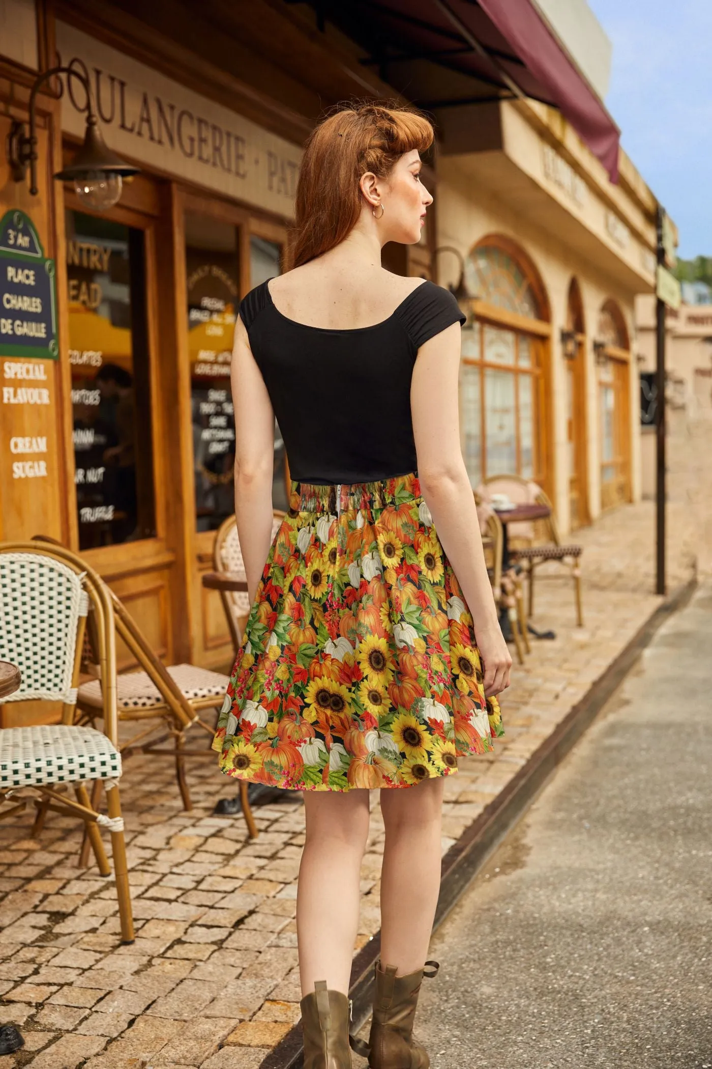 Sunflower & Pumpkin Skater Skirt sold by Modcloth product image thumbnail 3
