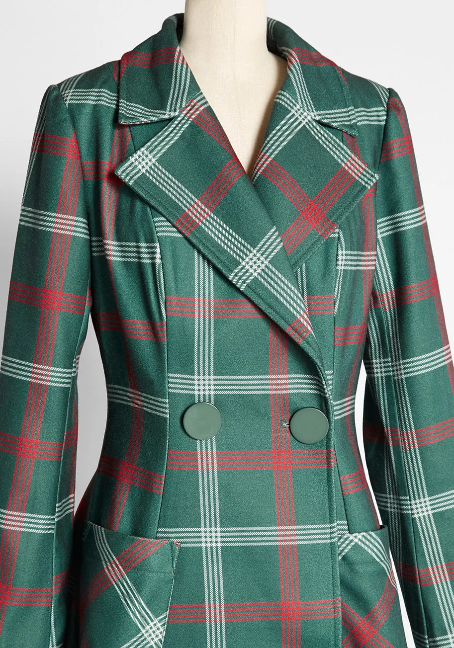 ModCloth x Collectif Pardon Our Trench Plaid Coat sold by Modcloth product image thumbnail 3