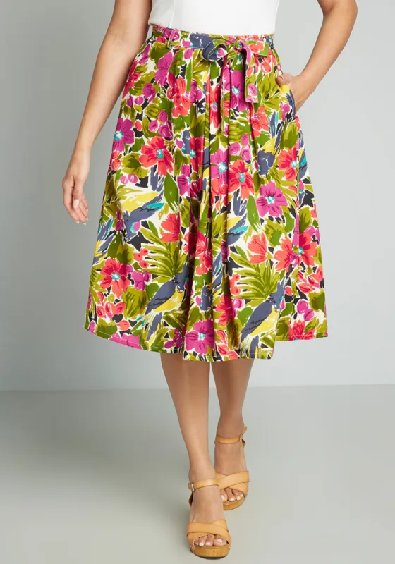 Tropical Tranquility Midi Skirt sold by Modcloth