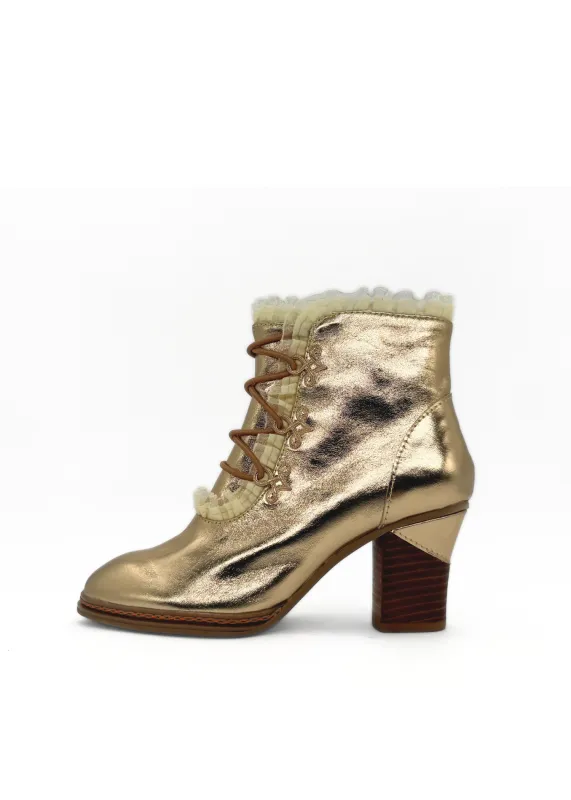 Galleria Metallic Victorian Booties sold by Modcloth