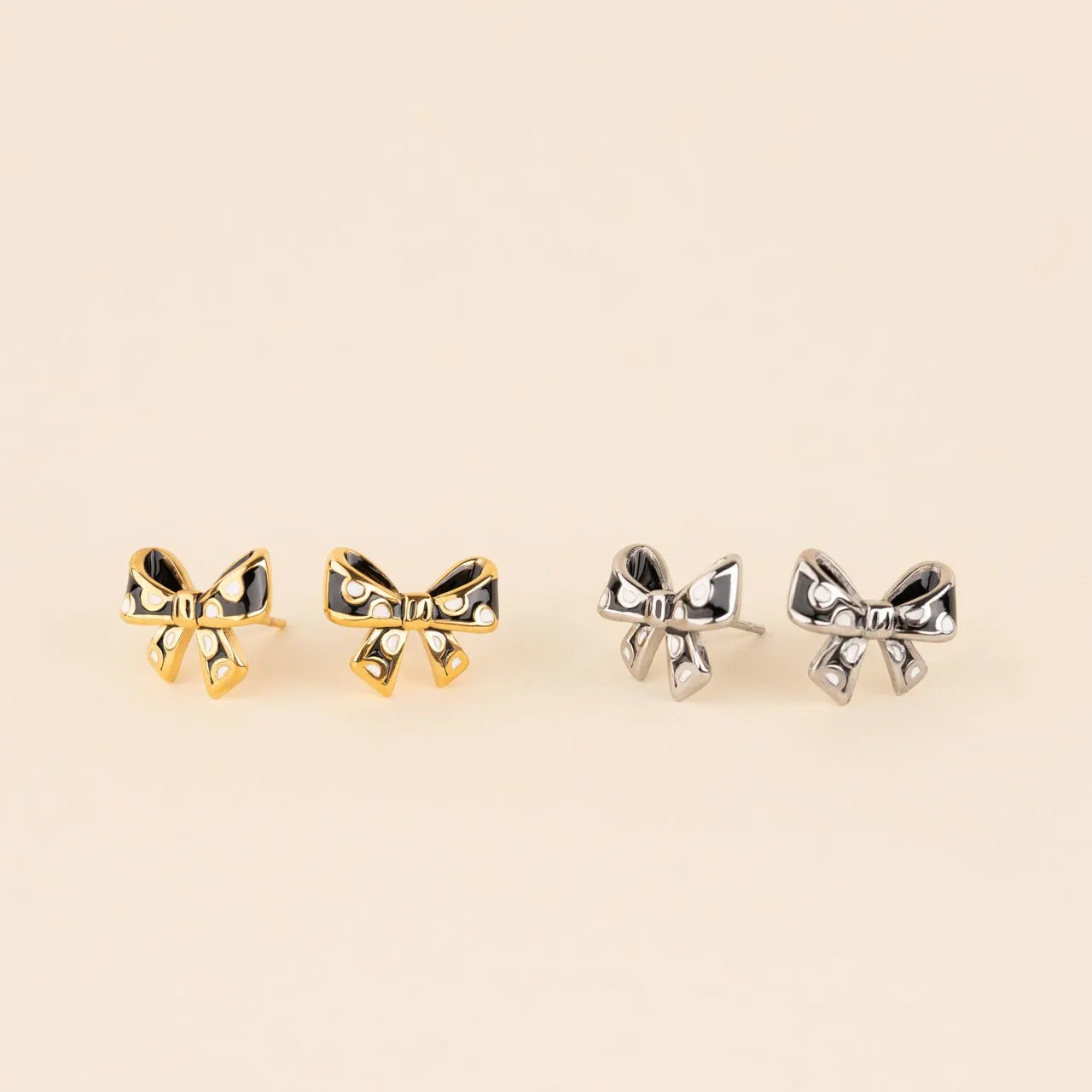 Polka Dot Bow Stud Earrings sold by Modcloth product image thumbnail 5