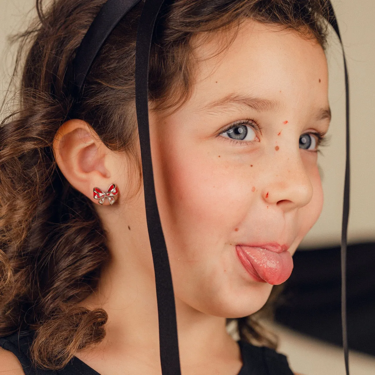 Polka Dot Bow Stud Earrings sold by Modcloth product image thumbnail 3