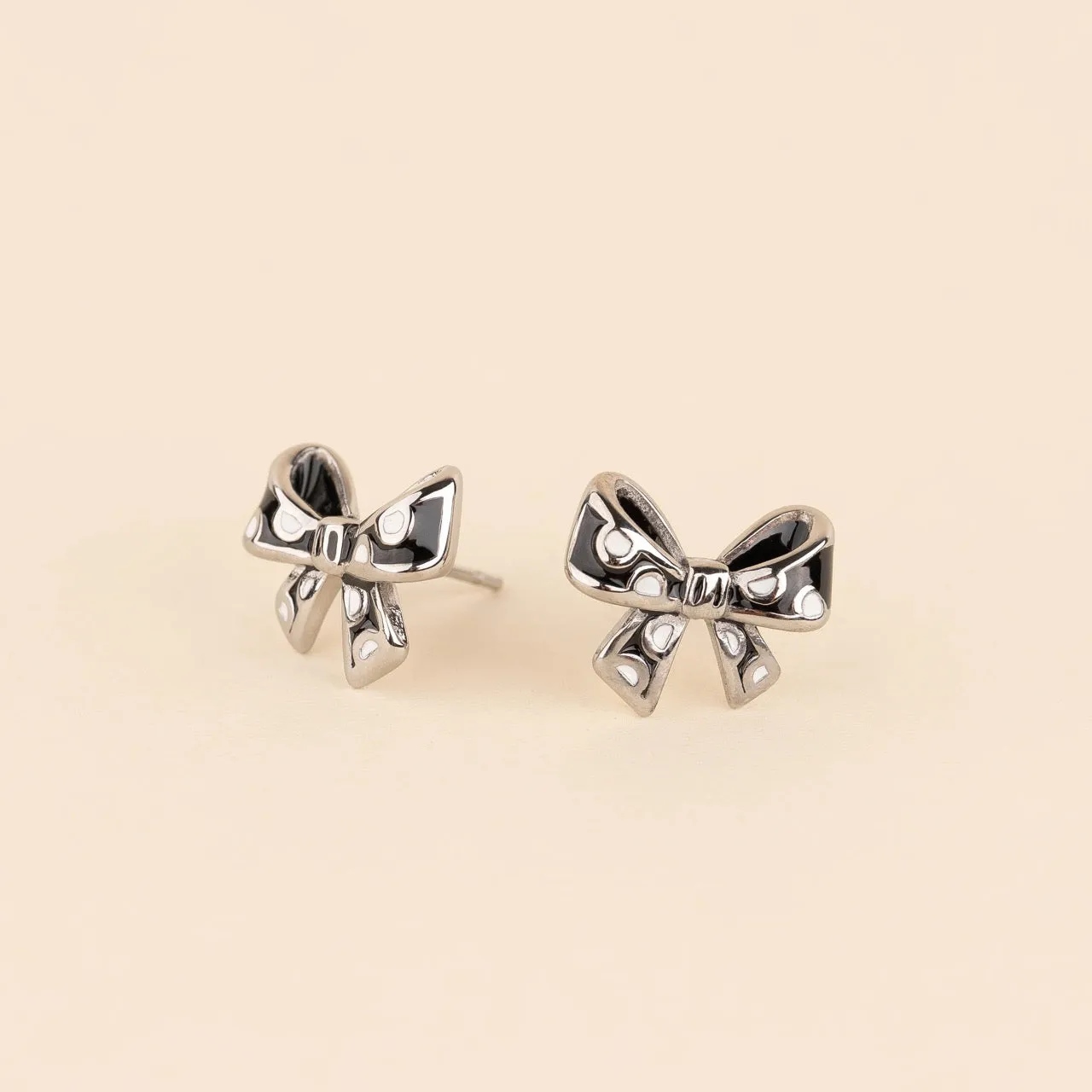 Polka Dot Bow Stud Earrings sold by Modcloth product image thumbnail 4
