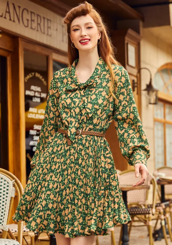 Tail to Tell Pleated Fit & Flare Dress made by Modcloth