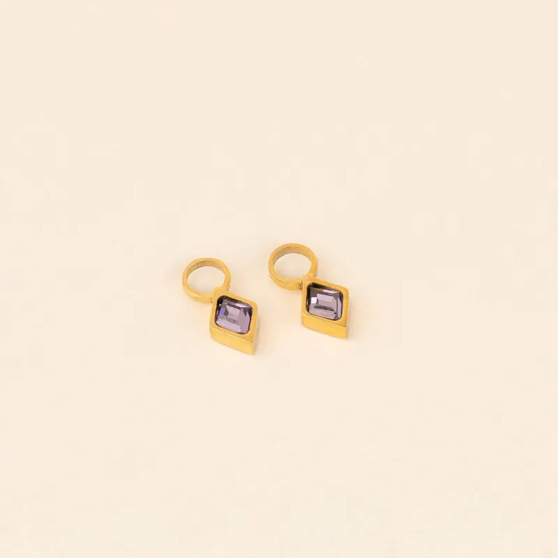February Birthstone Huggie Hoop Charms sold by Modcloth