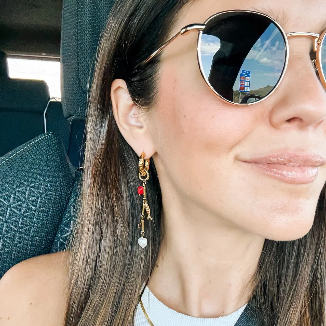 Ocean Bait Huggie Hoop Charms sold by Modcloth product image thumbnail 5