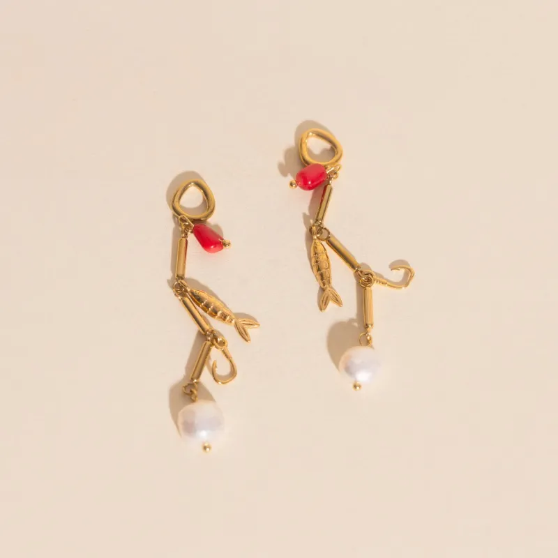 Ocean Bait Huggie Hoop Charms sold by Modcloth