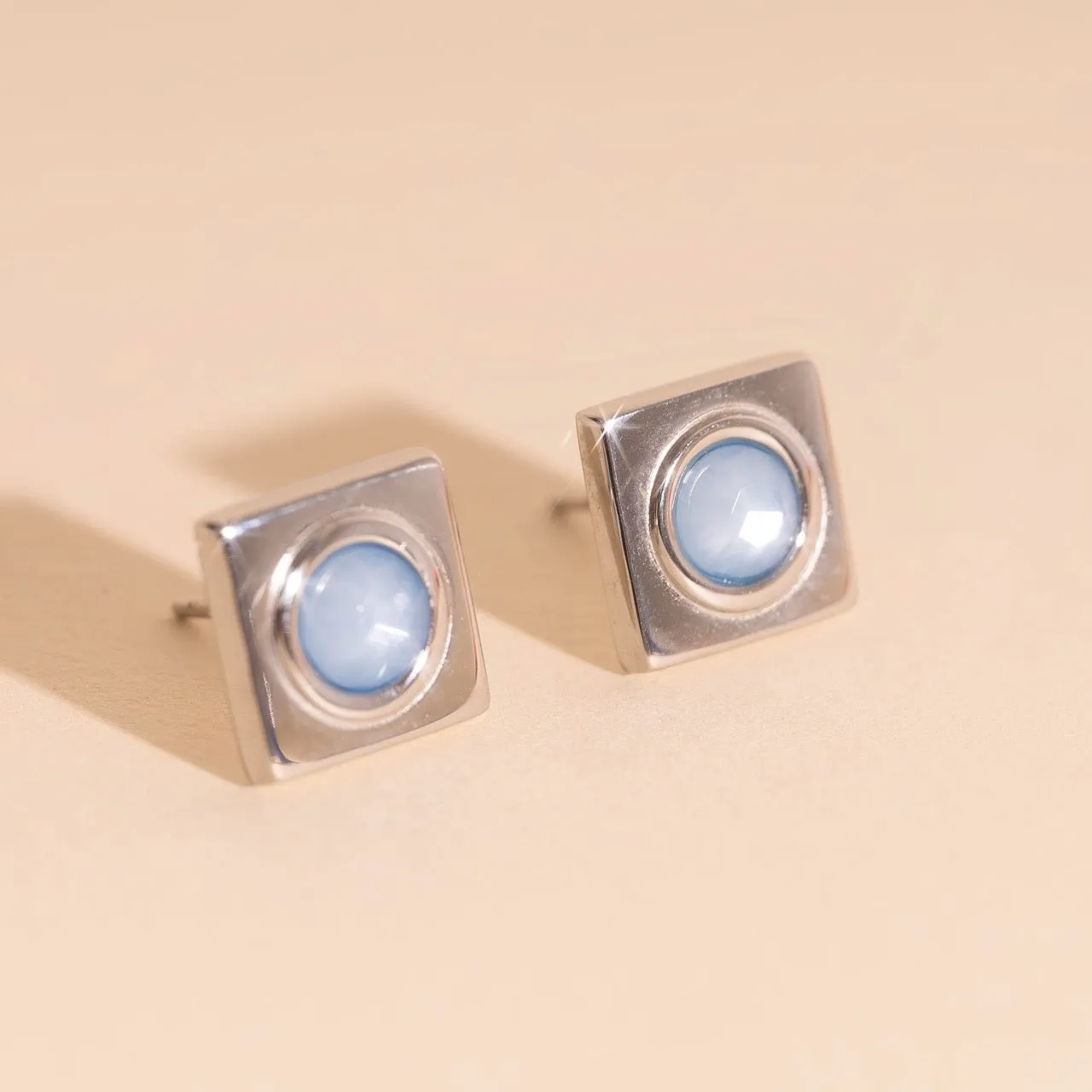 Square Stone Stud Earrings sold by Modcloth product image thumbnail 4