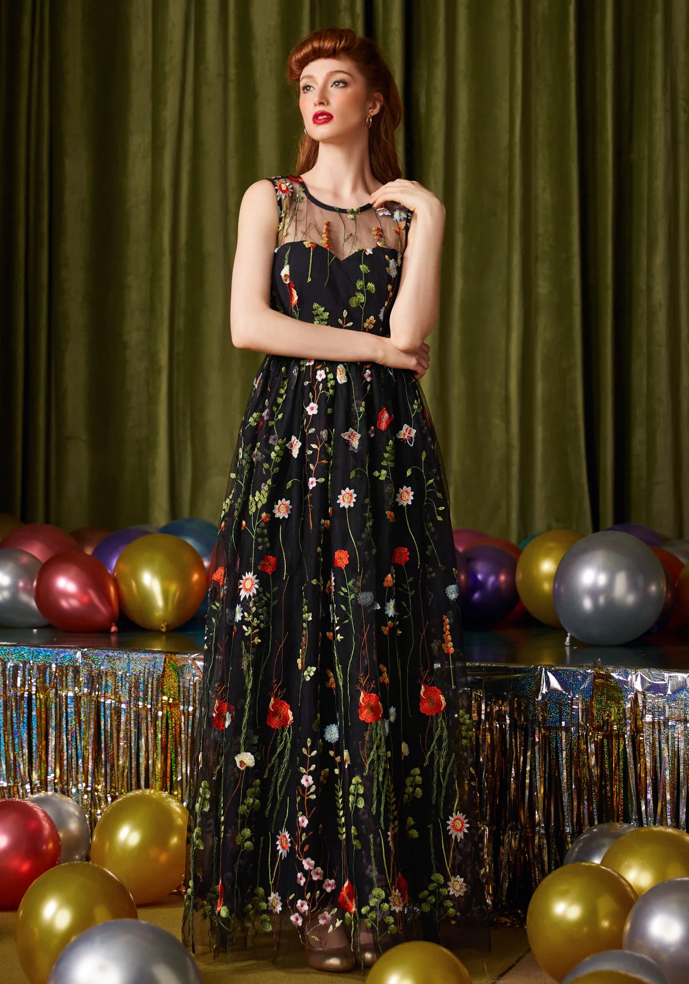 Mystique Mirage Fit & Flare Maxi Dress sold by Modcloth product image thumbnail 4