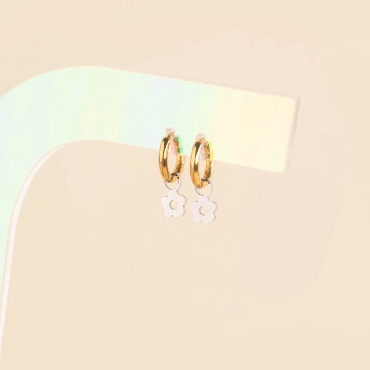 Mini Flower Huggie Hoop Charms sold by Modcloth product image thumbnail 4