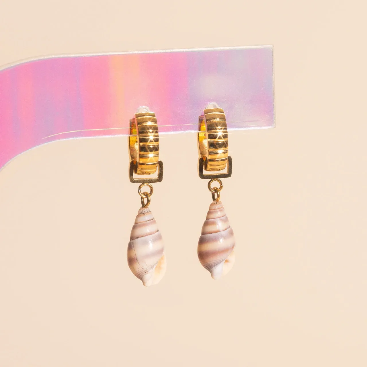 Spiral Shell Chunky Huggie Hoop Charms sold by Modcloth product image thumbnail 4