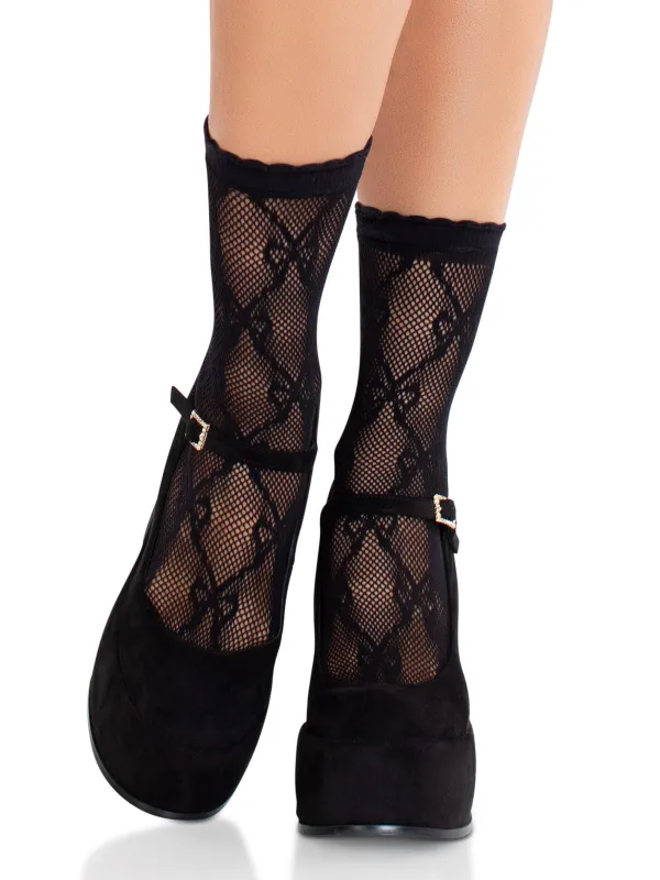 Bow Babe Ankle Socks made by Leg Avenue