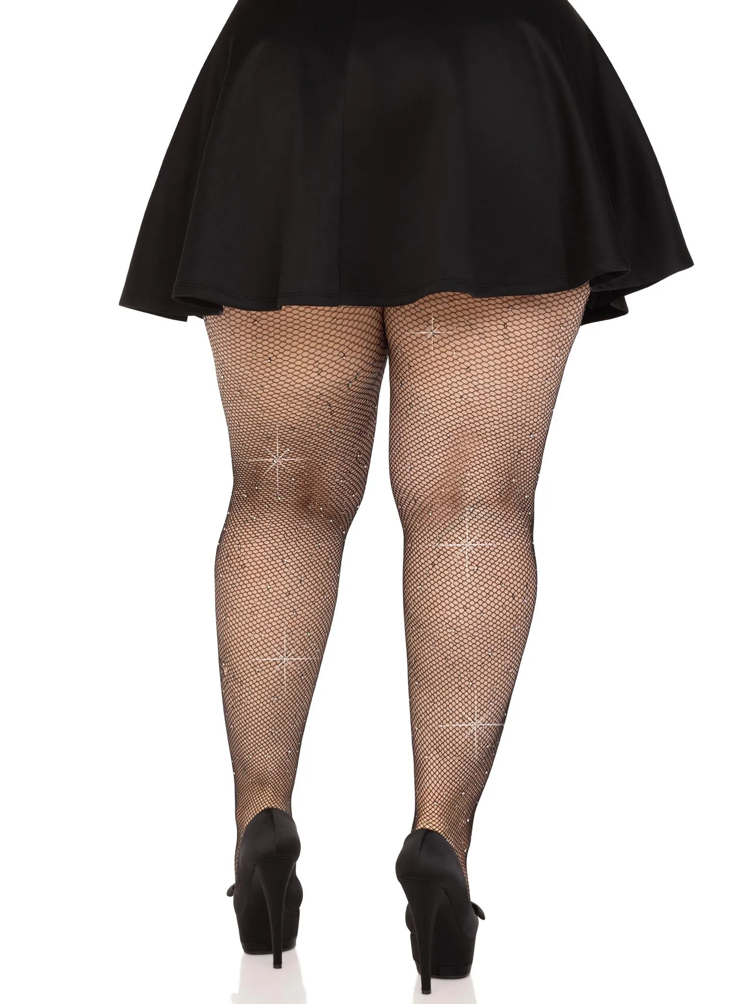 Colby Plus Rhinestone Fishnet Tights sold by Modcloth product image thumbnail 3
