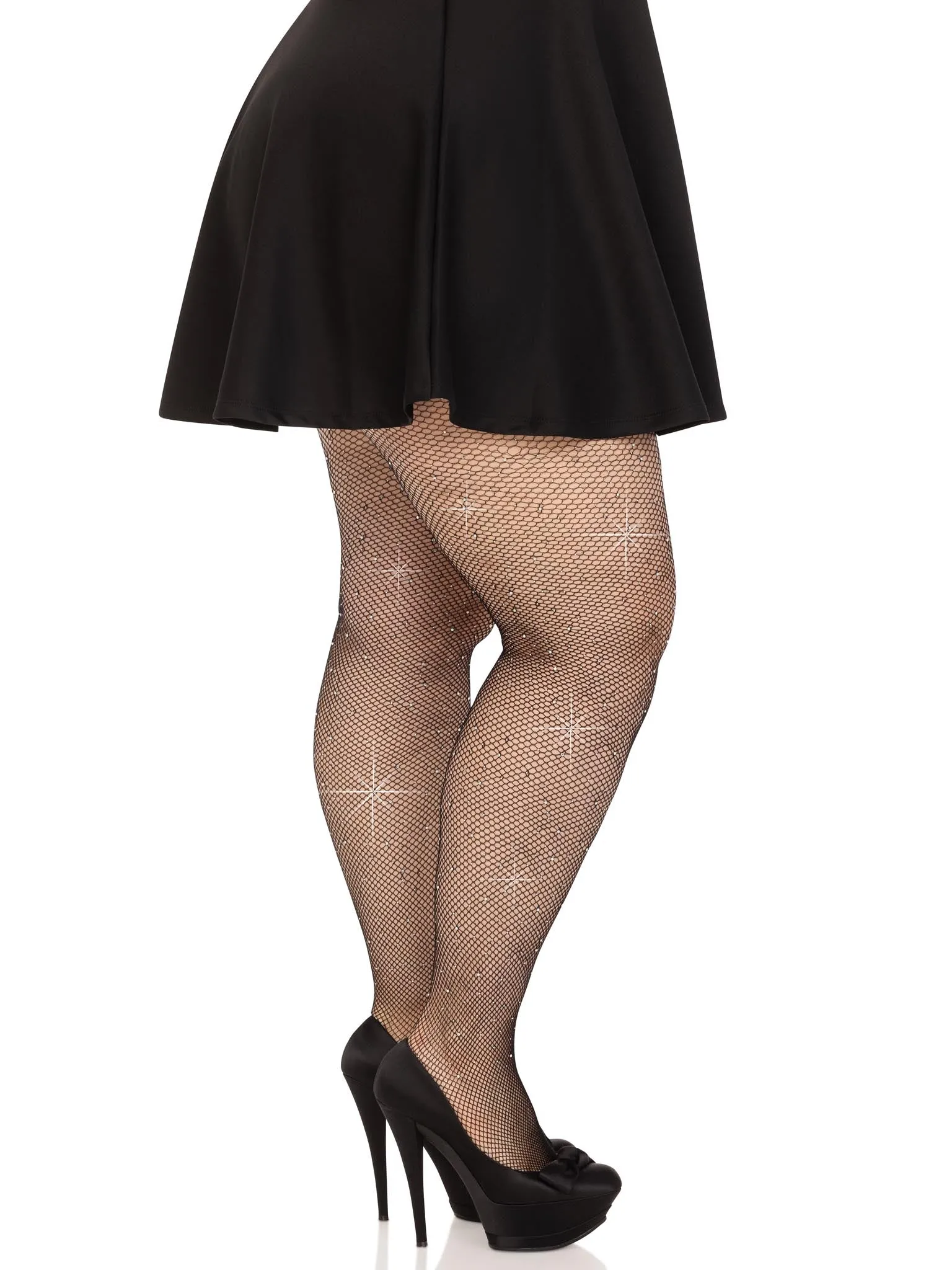 Colby Plus Rhinestone Fishnet Tights sold by Modcloth product image thumbnail 4