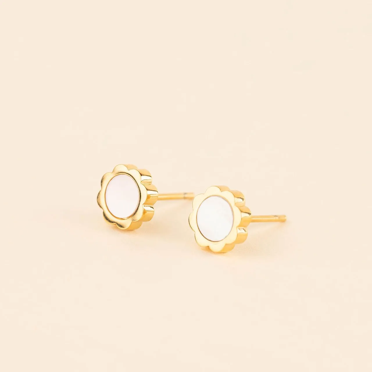Pearl Shell Flower Stud Earrings sold by Modcloth product image thumbnail 2