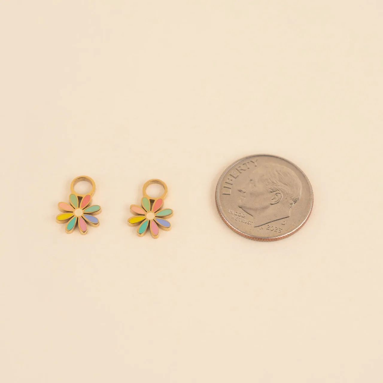 Rainbow Daisy Huggie Hoop Charms sold by Modcloth product image thumbnail 4