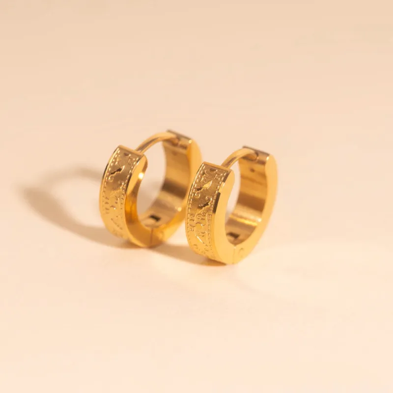 Paisley Chunky Huggie Hoop Earrings sold by Modcloth