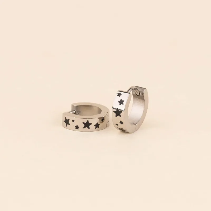 Star Chunky Huggie Hoop Earrings sold by Modcloth