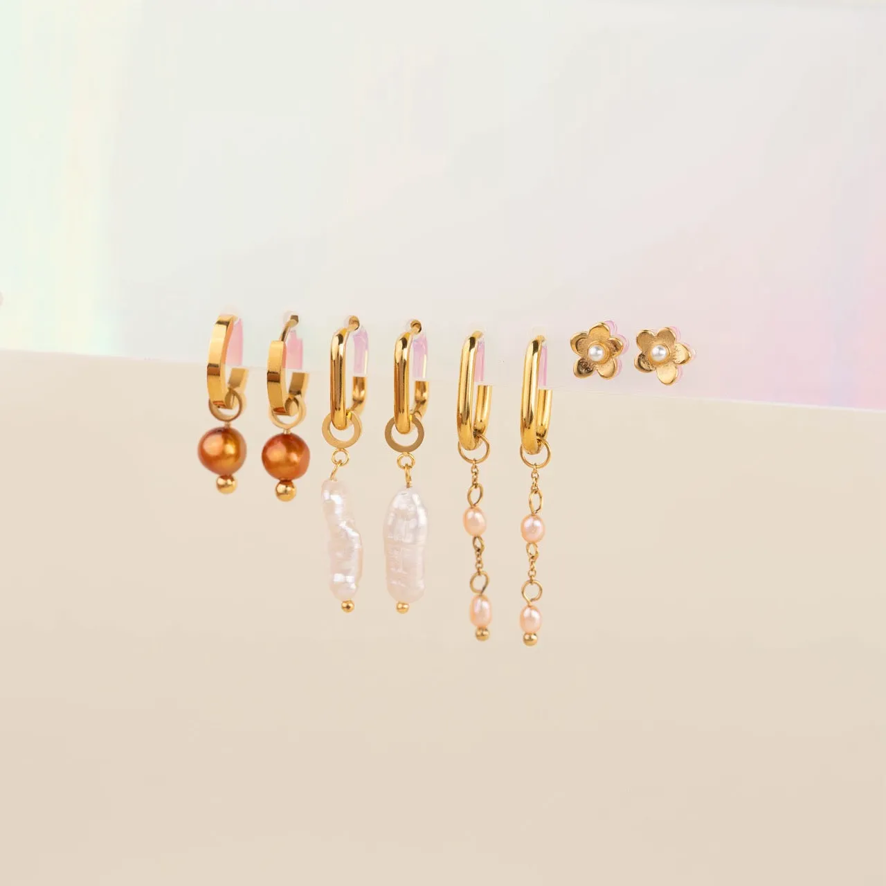 Mini Pearl Flower Stud Earrings sold by Modcloth product image thumbnail 5