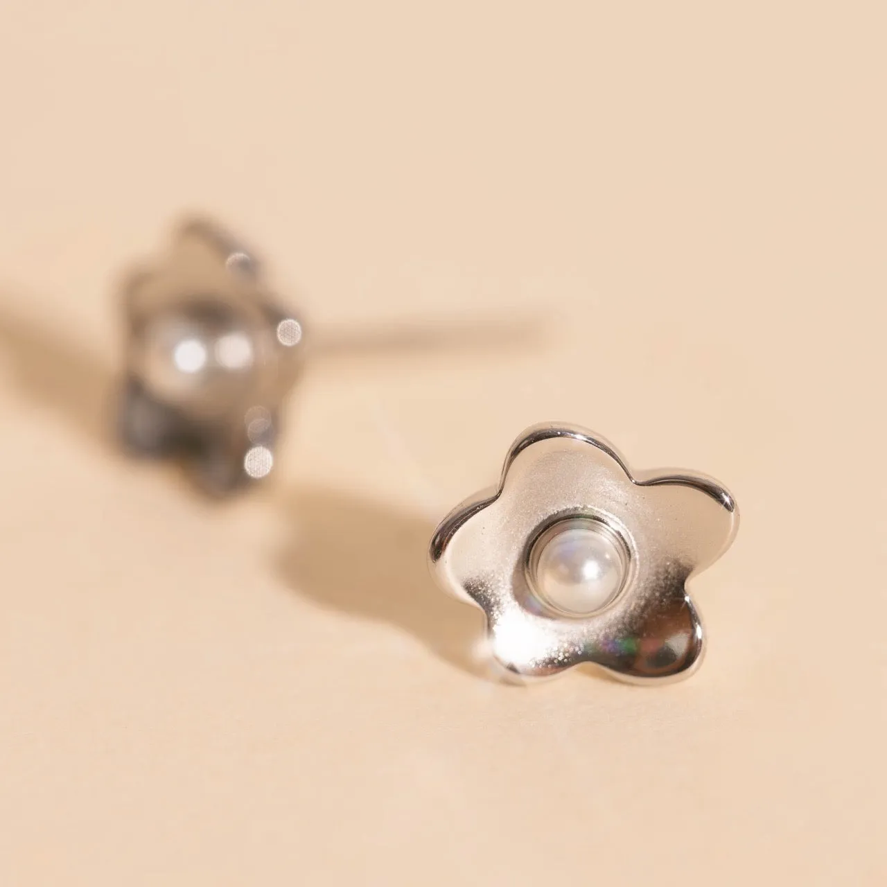Mini Pearl Flower Stud Earrings sold by Modcloth product image thumbnail 2