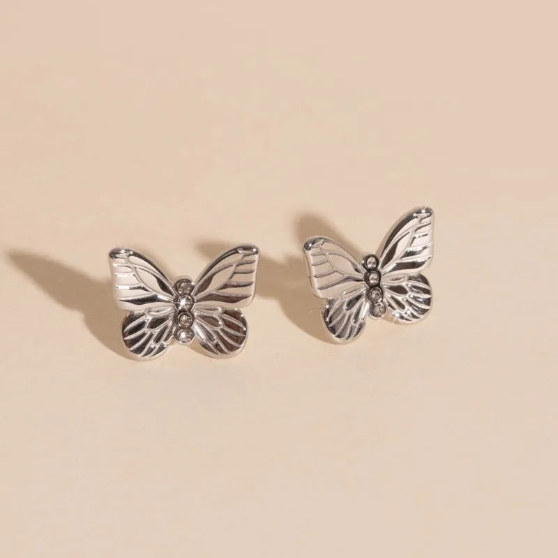 Butterfly Crystal Stud Earrings sold by Modcloth