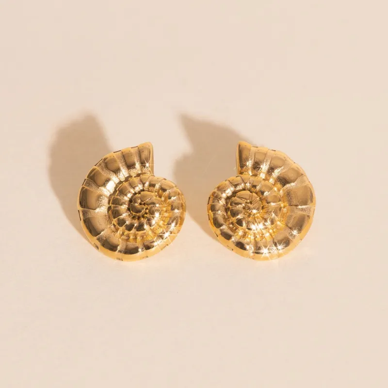 Shell Swirl Stud Earrings sold by Modcloth