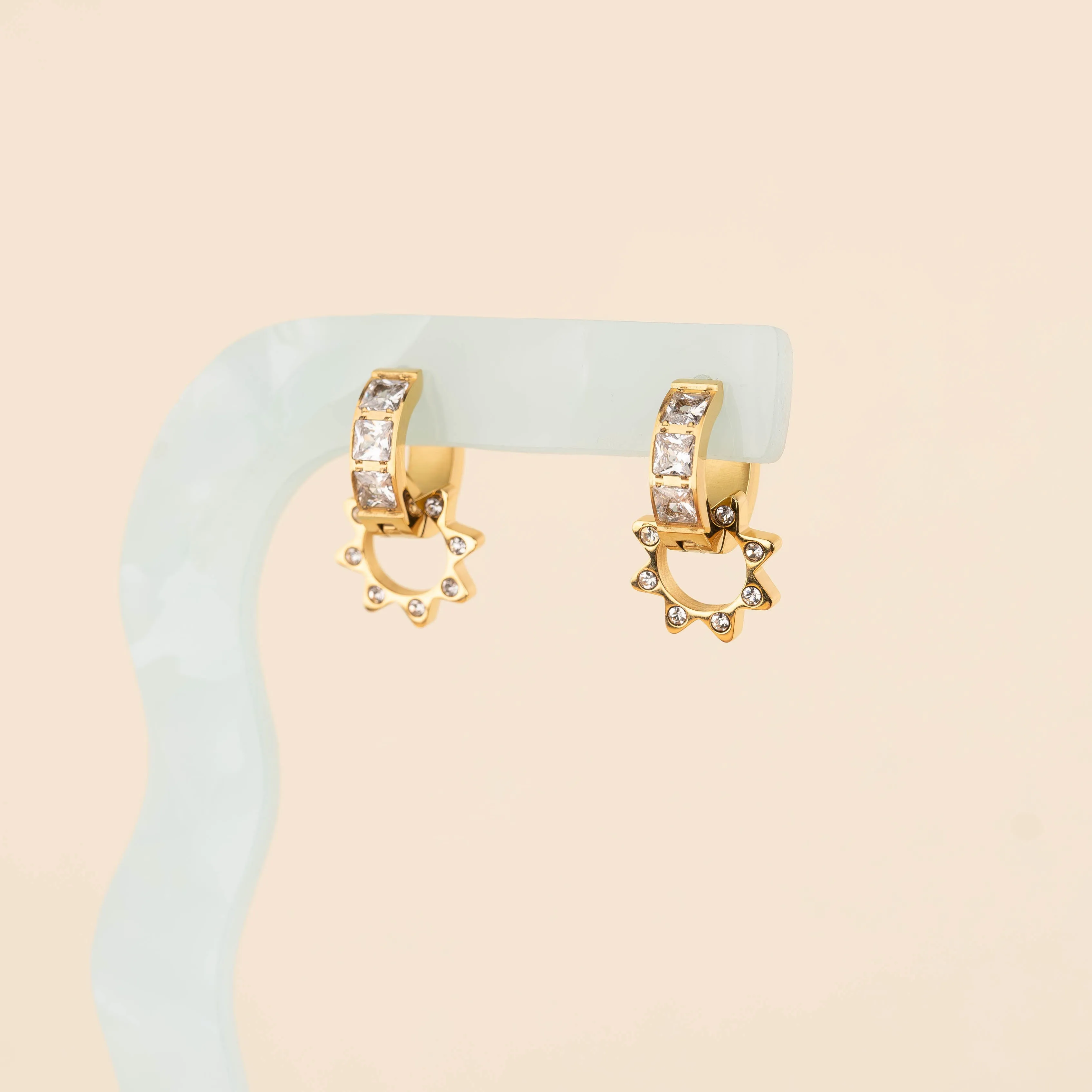 Crystal Sun Chunky Huggie Hoop Charms sold by Modcloth product image thumbnail 2