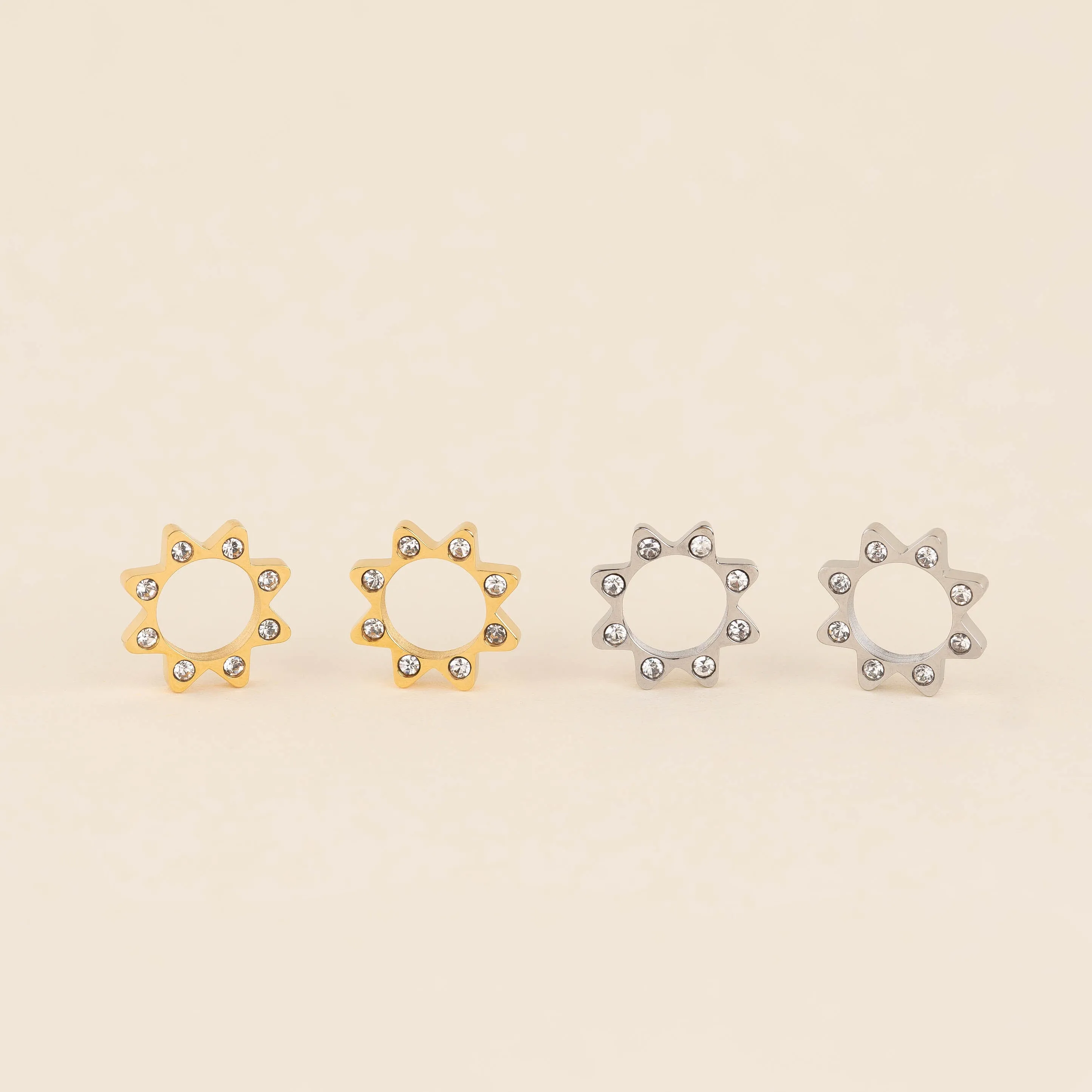 Crystal Sun Chunky Huggie Hoop Charms sold by Modcloth product image thumbnail 4