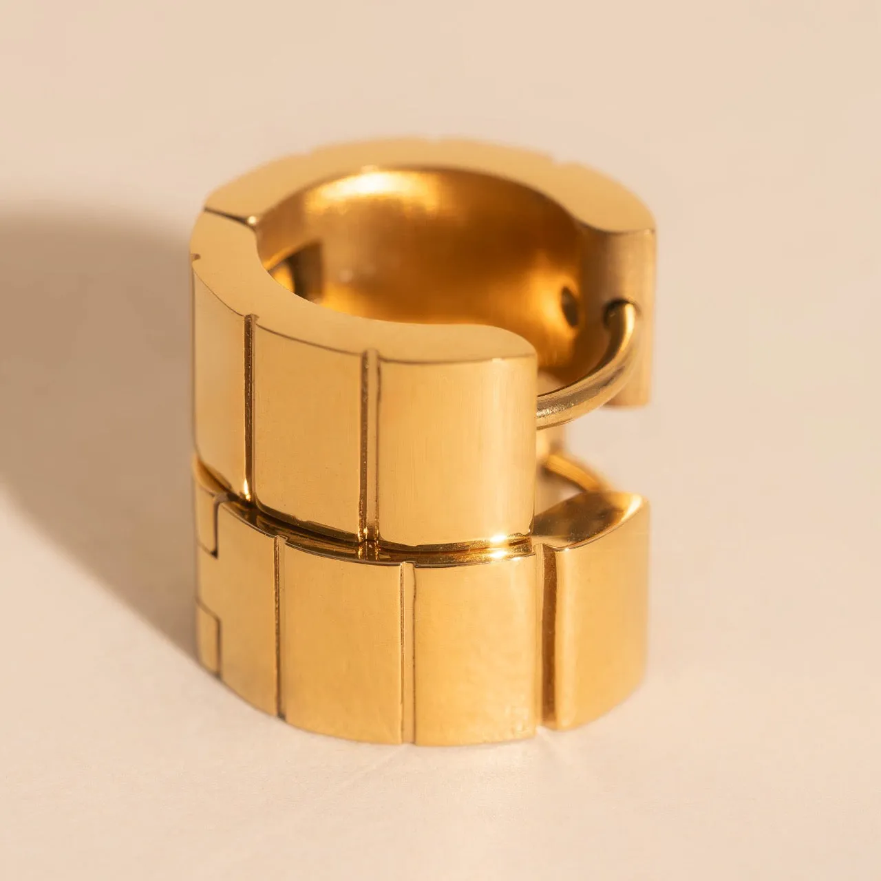 Step Super Chunky Huggie Hoop Earrings sold by Modcloth product image thumbnail 3