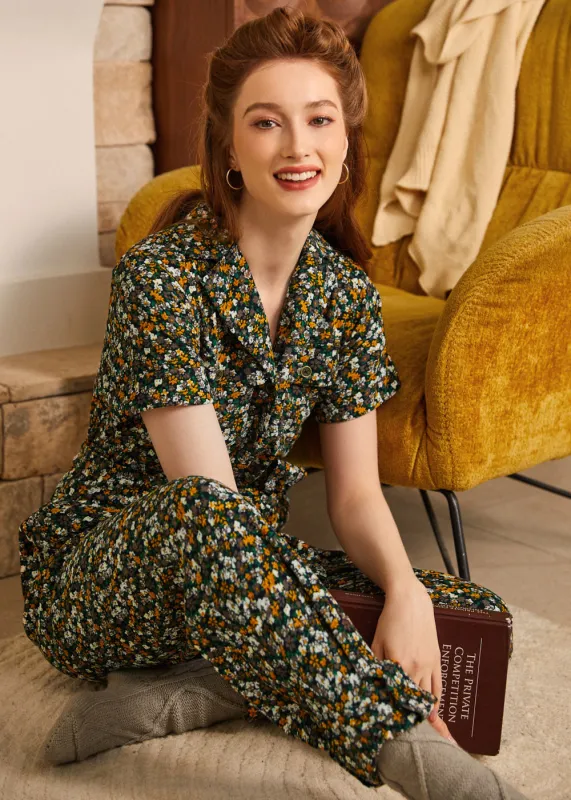 Mushroom About Town Jumpsuit - Ditsy Floral Edition sold by Modcloth