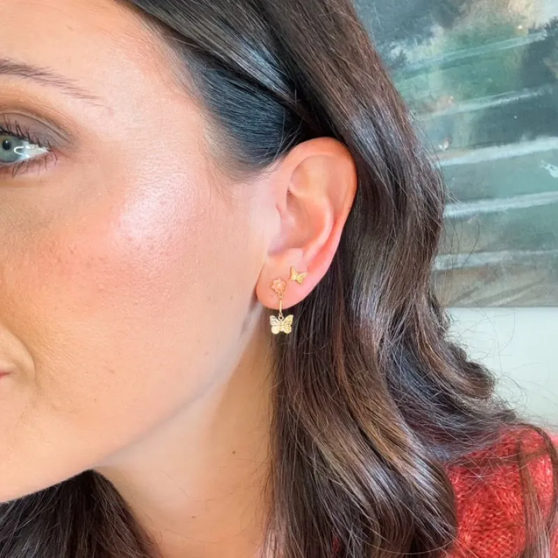 Spring Butterfly Dangle Stud Earrings sold by Modcloth