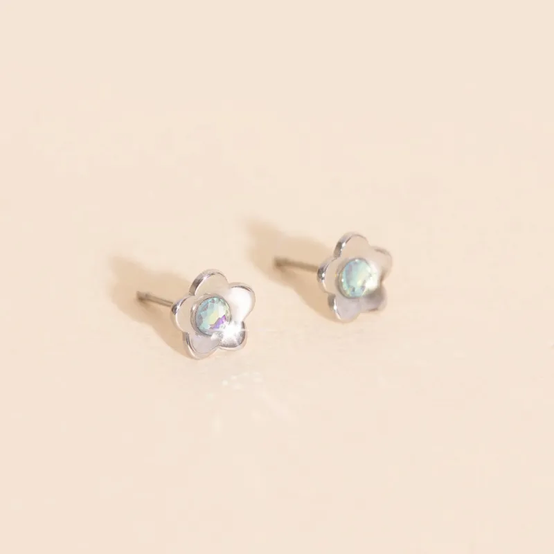 Mini Iridescent Flower Studs sold by Modcloth
