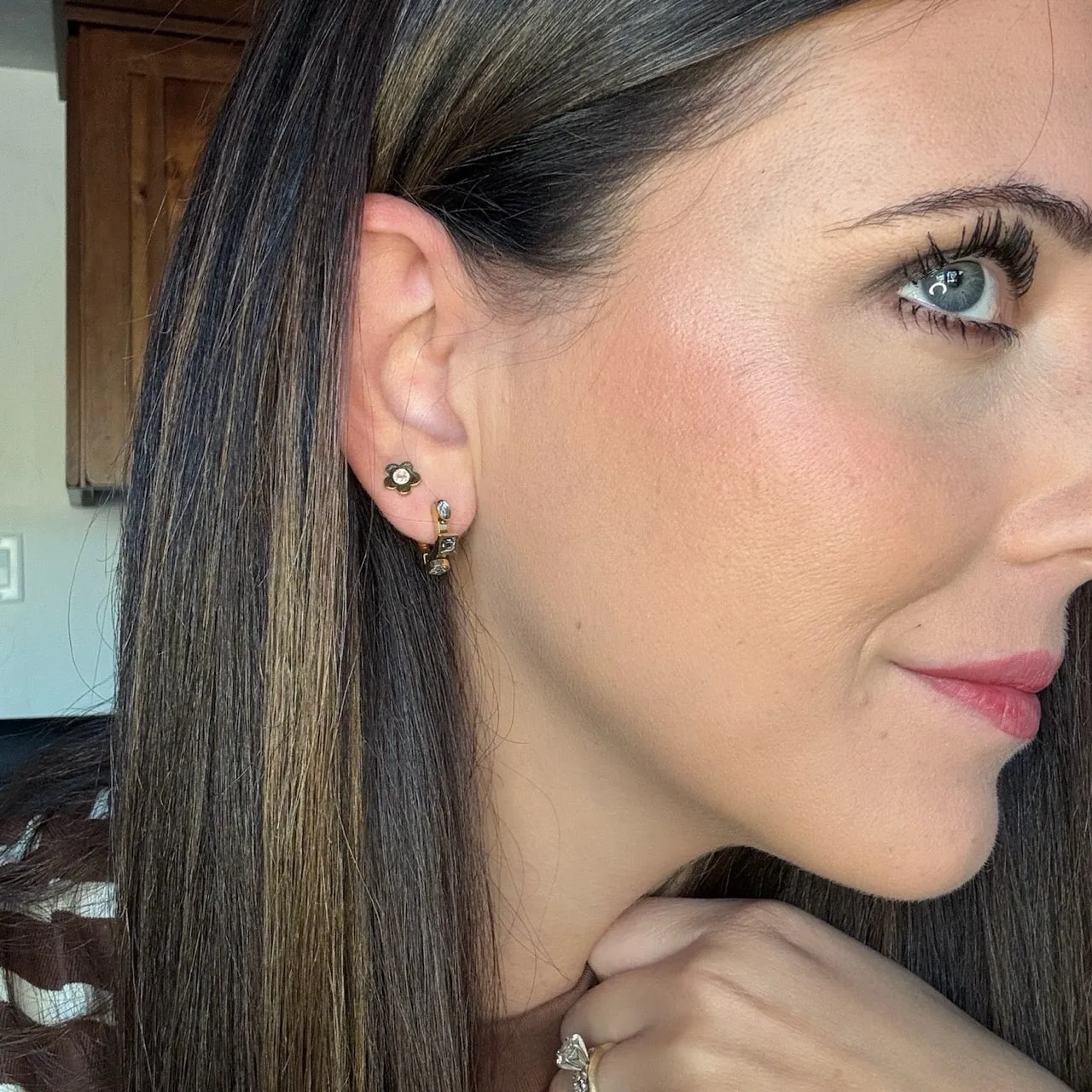 Mini Iridescent Flower Studs sold by Modcloth product image thumbnail 4