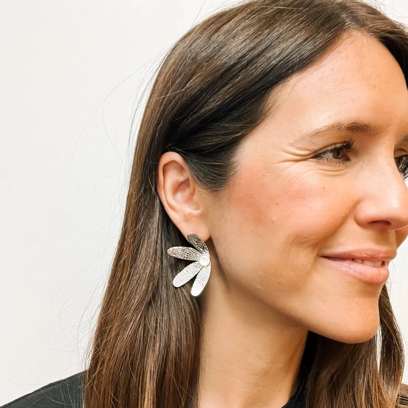 Jumbo Half Bloomed Stud Earrings made by Modcloth