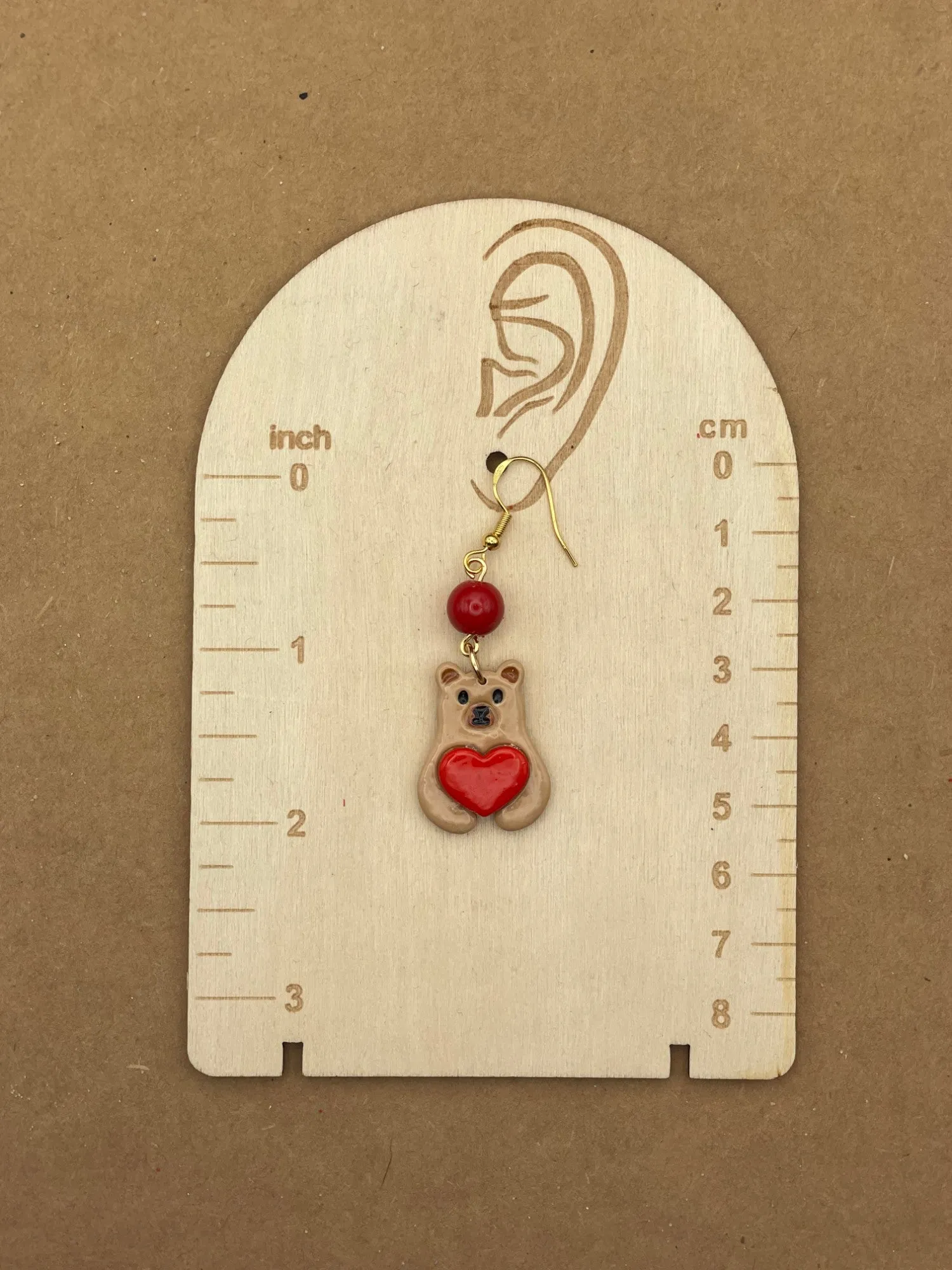 Holiday Lovie Bear with Heart Earrings sold by Modcloth product image thumbnail 2