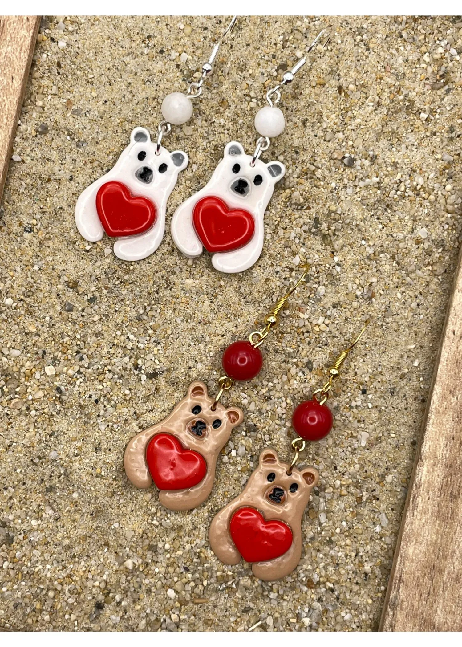 Holiday Lovie Bear with Heart Earrings sold by Modcloth product image thumbnail 4