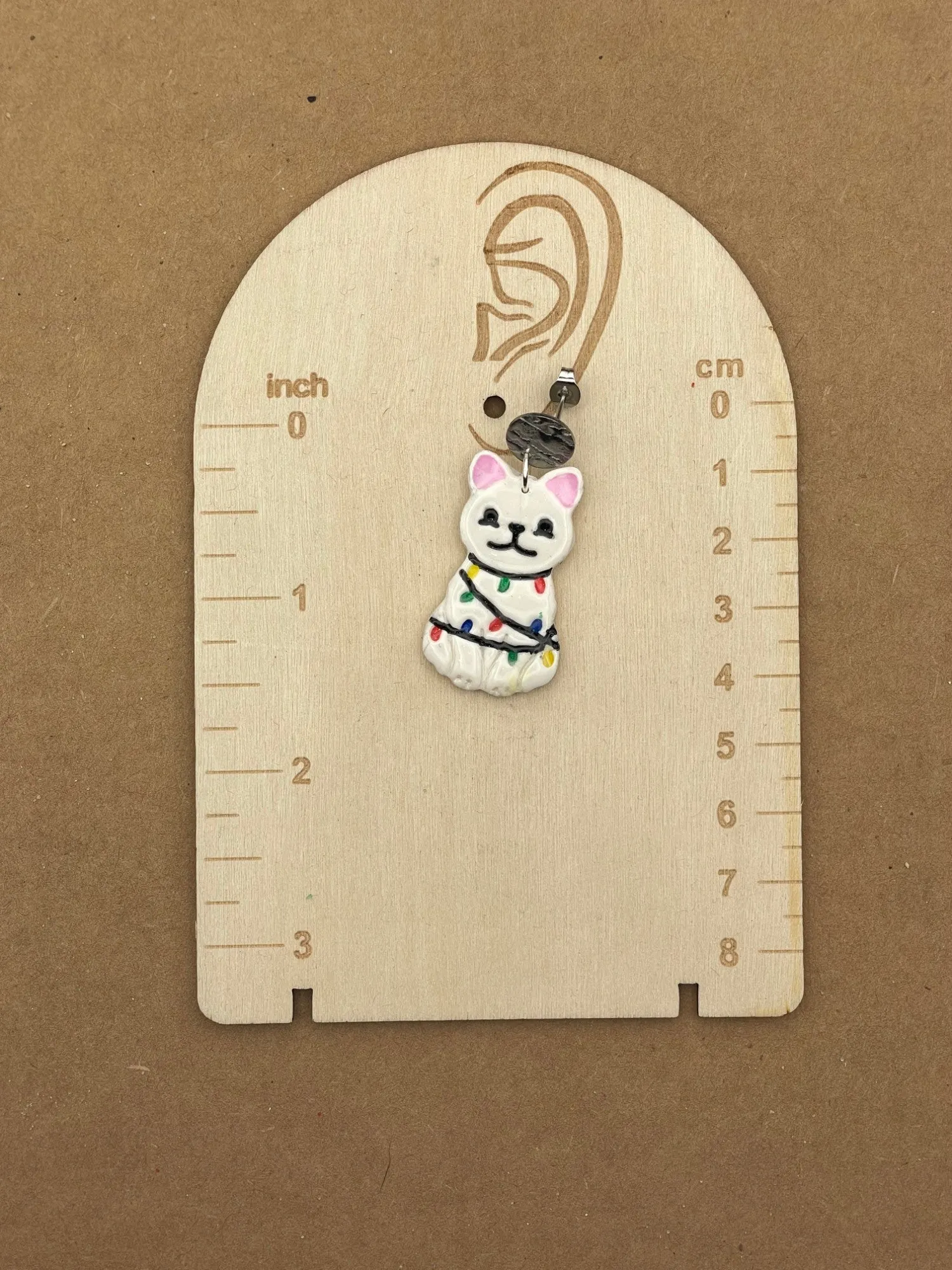 Holiday Cat Wrapped in Lights Earrings - Multi sold by Modcloth product image thumbnail 2