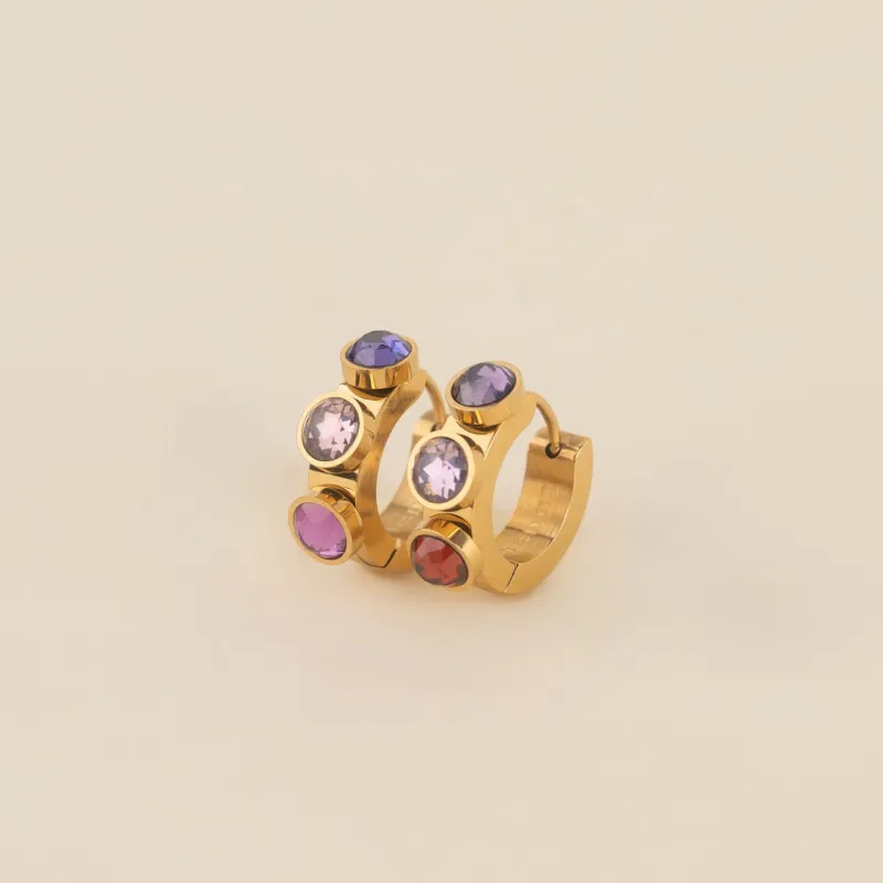 Valentine's Crystal Chunky 3D Huggie Hoop Earrings sold by Modcloth