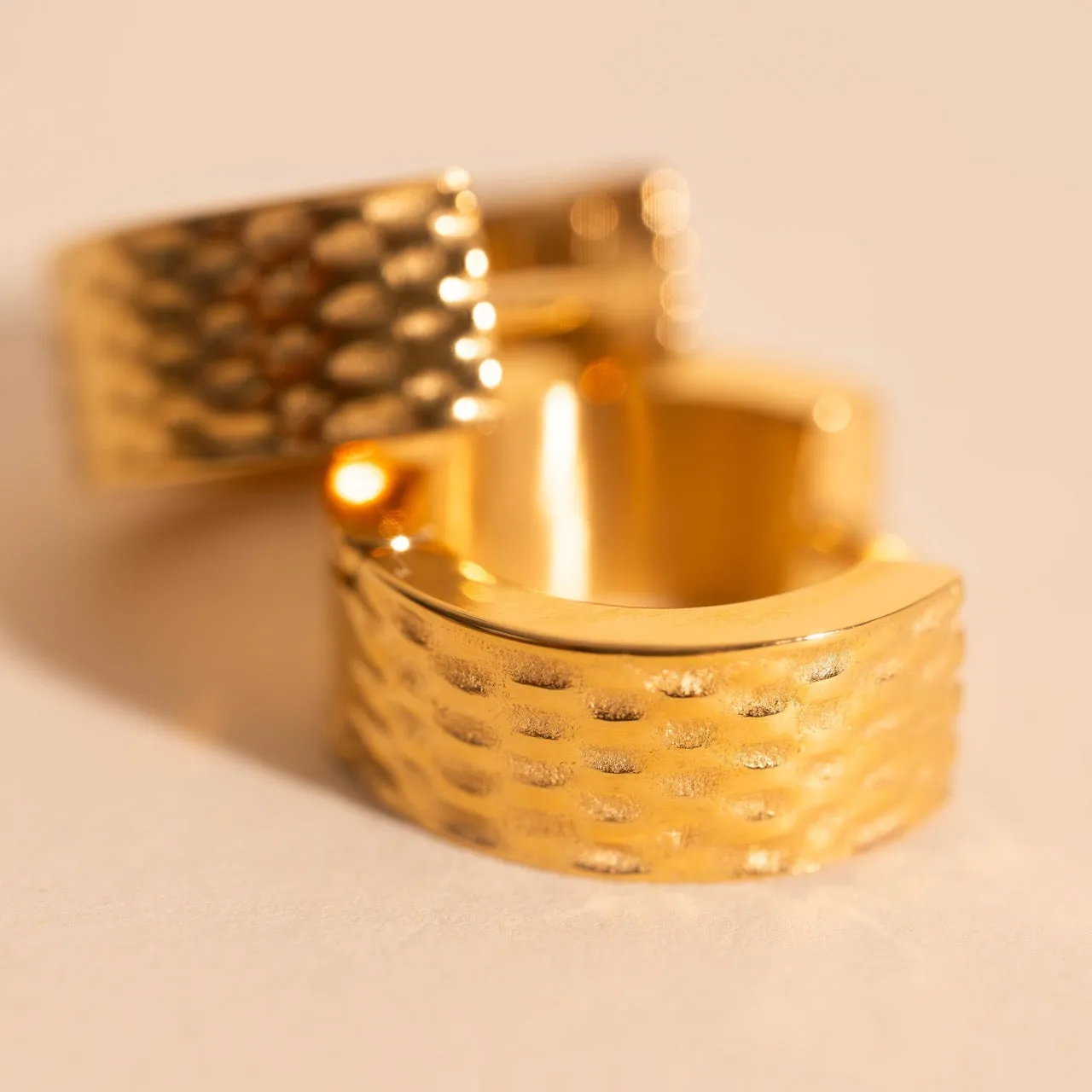 Basketweave Super Chunky Huggie Hoop Earrings sold by Modcloth product image thumbnail 3