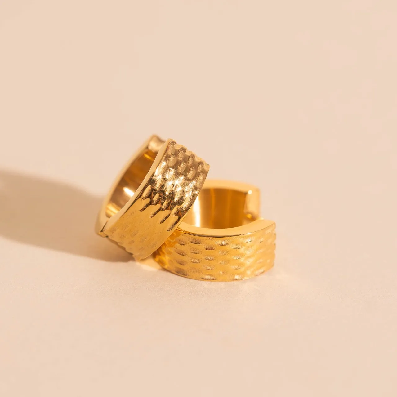 Basketweave Super Chunky Huggie Hoop Earrings sold by Modcloth product image thumbnail 2