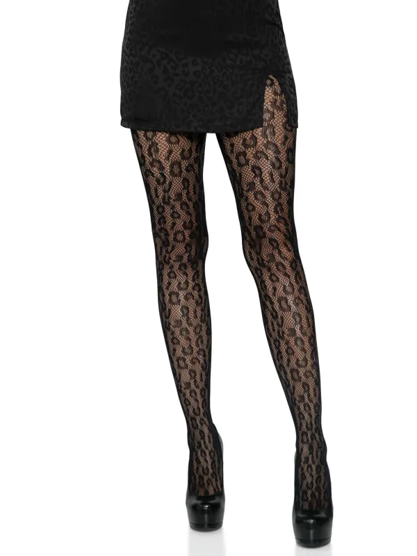 Leopard Net Tights sold by Modcloth